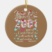 7月ガール2001 21st誕生日ギフト21歳 セラミックオーナメント (正面)