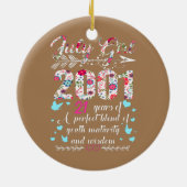 7月ガール2001 21st誕生日ギフト21歳 セラミックオーナメント (裏面)