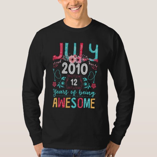 7月ガール2010年12誕生日12歳 Tシャツ (正面)