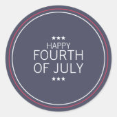 7月クラシック4日の独立記念日ステッカー ラウンドシール (正面)
