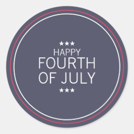 7月クラシック4日の独立記念日ステッカー ラウンドシール