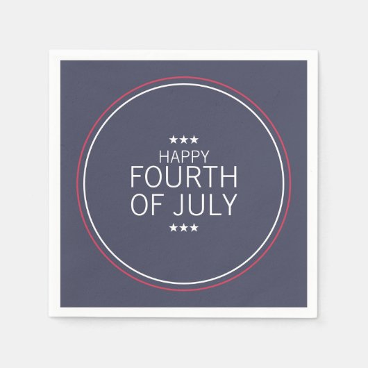 7月クラシック4日の独立記念日紙ナプキンス スタンダードカクテルナプキン (正面)