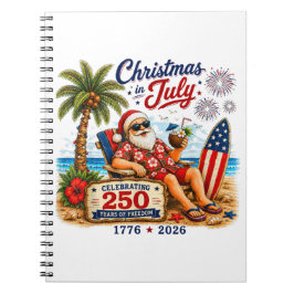 7月クリスマス 250年間の自由 ビーチサンタ ノートブック
