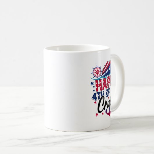 7月クルーズ愛国的なアメリカのクルーシの幸せ4日 コーヒーマグカップ (正面右)