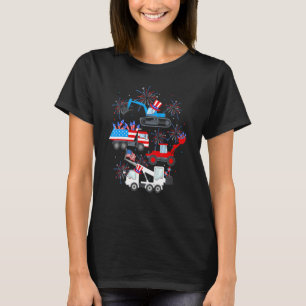 7月クレーンの幸せな4thトラック建築幼児 tシャツ