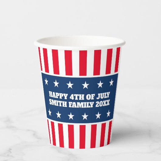 7月クールパーティー第4回米国愛国国旗カスタム 紙コップ (正面)