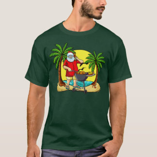 7月グリルマスターでサンタのグリルクリスマス Tシャツ