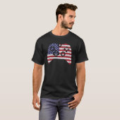 7月ゲーマーGの4thアメリカ国旗のビデオゲームコントローラー Tシャツ (正面フル)