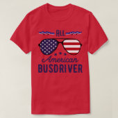 7月サングラスの全米バスドライバー4日 Tシャツ (デザイン正面)