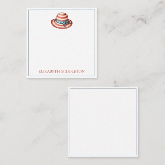 7月サンハットの赤と白と青4 ノートカード (正面/裏面)