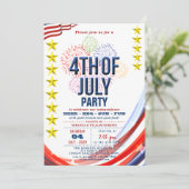 7月ストライプ4日の花火で星とパーティー 招待状 (スタンド正面)