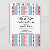 7月ストライプ4日大星赤青 招待状 (正面/裏面)