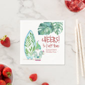 7月テーマの熱帯40thバースデークリスマス スタンダードカクテルナプキン (インサイチュ)