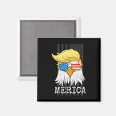 7月トランプ米国旗Gのハゲおもしろいワシ4 マグネット (正面/裏面)