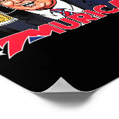 7月トランプ米州旗メリカトランプの幸せ4日 ポスター (角)