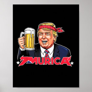 7月トランプ米州旗メリカトランプの幸せ4日 ポスター