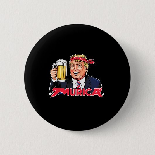 7月トランプ米州旗メリカトランプの幸せ4日 缶バッジ (正面)
