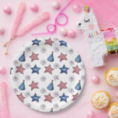 7月ハッピーフィギュア4thかわいいパーティーパターン紙 ペーパープレート (パーティー)