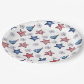 7月ハッピーフィギュア4thかわいいパーティーパターン紙 ペーパープレート (アングル)