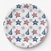 7月ハッピーフィギュア4thかわいいパーティーパターン紙 ペーパープレート (正面)