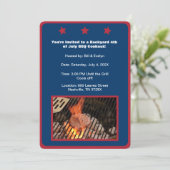 7月ハンバーガーバーベキュー招待状のブルー4th 招待状 (スタンド正面)