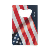 7月バックヤードBBQパーティーの米国国旗4 クレジットカード栓抜き (正面)
