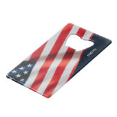 7月バックヤードBBQパーティーの米国国旗4 クレジットカード栓抜き (正面アングル)