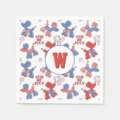 7月バルーンドッグ4日のモノグラムかわいい スタンダードカクテルナプキン (正面)