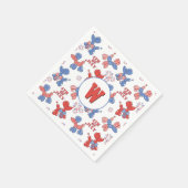 7月バルーンドッグ4日のモノグラムかわいい スタンダードカクテルナプキン (角)