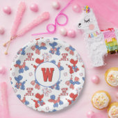 7月バルーンドッグ4日のモノグラムかわいい ペーパープレート (パーティー)