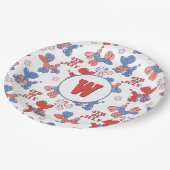 7月バルーンドッグ4日のモノグラムかわいい ペーパープレート (アングル)