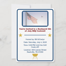 7月バーベキューの米国国旗4日 招待状