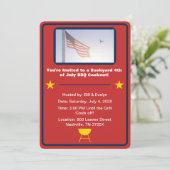 7月バーベキュー赤米国旗4日 招待状 (スタンド正面)