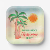 7月パーソナライズされたのパーティー紙プレート ペーパープレート (正面)