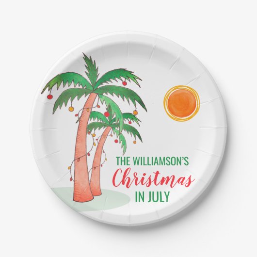 7月パーソナライズされたのパーティー ペーパープレート (正面)
