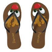 7月パーソナライズされたの女性のトナカイのクリスマス ビーチサンダル (ソール)