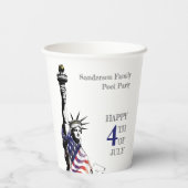 7月パーソナライズされたパーティー第4回米国国旗 紙コップ (裏面)