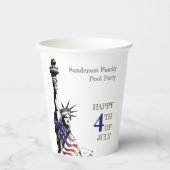 7月パーソナライズされたパーティー第4回米国国旗 紙コップ (正面)