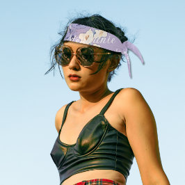 7月パーソナライズされた誕生フラワー名前をカスタムする タイヘッドバンド