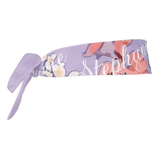 7月パーソナライズされた誕生フラワー名前をカスタムする タイヘッドバンド (回転270)