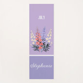 7月パーソナライズされた誕生フラワー名前をカスタムする ヨガマット (正面)