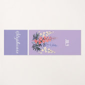 7月パーソナライズされた誕生フラワー名前をカスタムする ヨガマット (正面(横))