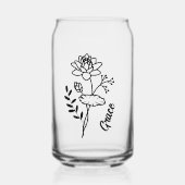 7月パーソナライズされた誕生月フラワーウォーターリリー ガラス缶 (正面)