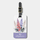 7月パーソナライズされた誕生花 ラゲッジタグ (正面縦)