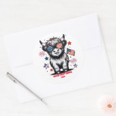 7月パーソナライズされた高地の牛のカスタム第4位 ラウンドシール (封筒)