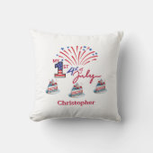 7月パーソナライズされた14日のベビー枕 クッション (正面)