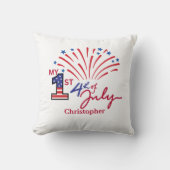 7月パーソナライズされた14日のベビー枕 クッション (正面)