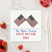 7月パーソナライズされた4日アメリカ国旗のナプキン スタンダードランチョンナプキン (インサイチュ)