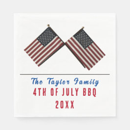 7月パーソナライズされた4日アメリカ国旗のナプキン スタンダードランチョンナプキン