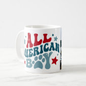 7月パーソナライズされた4日フォトドッグマグカップ コーヒーマグカップ (正面左)